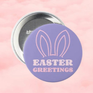 Easter Greetings Bunny Ears Button