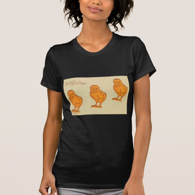 Easter Greetings Chicks Beige T-Shirt (Front)