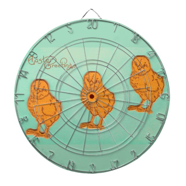 Easter Greetings Chicks Green Dartboard (Front)