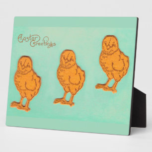 Easter Greetings Chicks Green Plaque