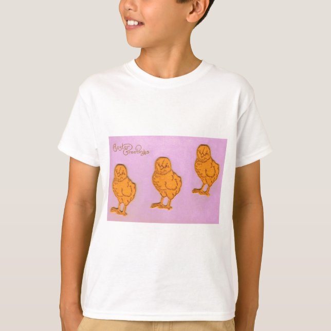 Easter Greetings Chicks Purple T-Shirt (Front)