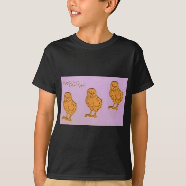 Easter Greetings Chicks Purple T-Shirt (Front)