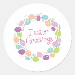 Easter Greetings Classic Round Sticker