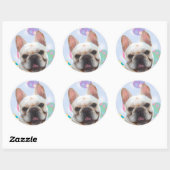 Easter Greetings French Bulldog Classic Round Sticker (Sheet)
