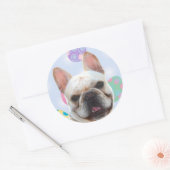 Easter Greetings French Bulldog Classic Round Sticker (Envelope)