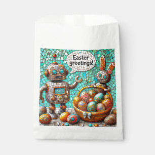 EASTER GREETINGS ~ Robot Bunny and Easter Eggs ~ Favour Bag