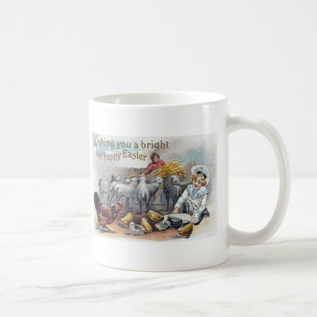 Easter Greetings Vintage Coffee Mug (Right)