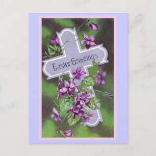 Easter Greetings Vintage Illustration Holiday Postcard