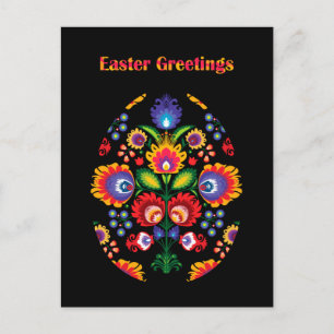 Easter Greetings with Pisanka - Easter Egg Postcard