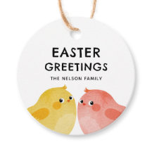 Easter Greetings with two little chickens