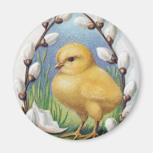 Easter Greetings Yellow Chick Magnet
