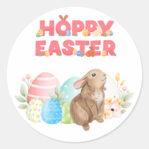 Easter Group Eggs Hoppy Easter day Classic Round Sticker