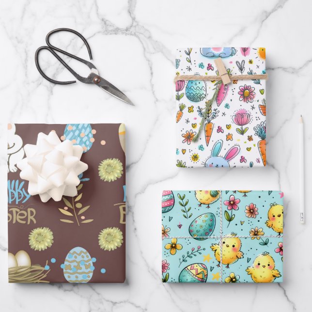 Easter Group Wrapping Paper Sheet (Front)