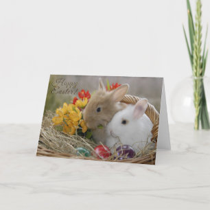 Easter - "Happy Easter" Baby Bunnies Holiday Card