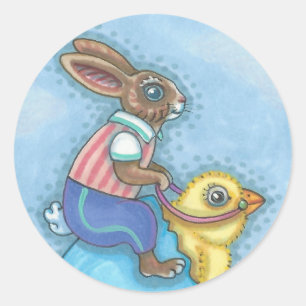 Easter Hare And Chick EASTER BUNNY STICKERS Sheet
