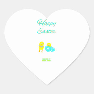 Easter Hatchlings Heart Sticker