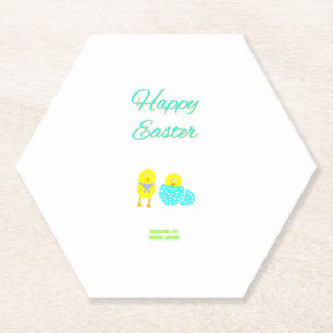 Easter Hatchlings Hexagon Paper Coaster