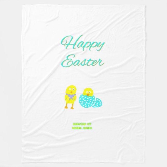 Easter Hatchlings Large Fleece Blanket (Front)