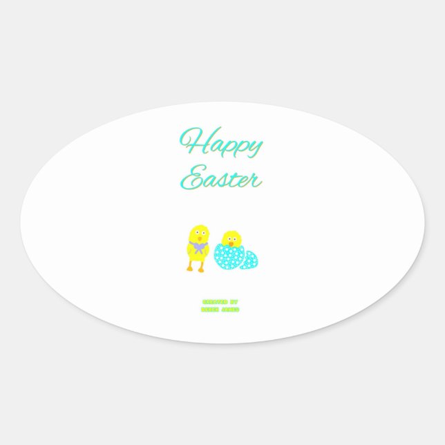 Easter Hatchlings Oval Sticker (Front)