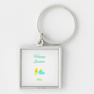 Easter Hatchlings Premium Square Keychain