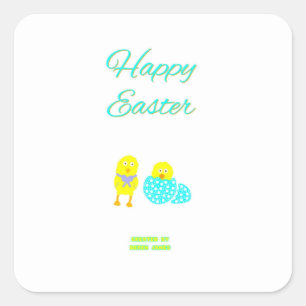 Easter Hatchlings Square Stickers