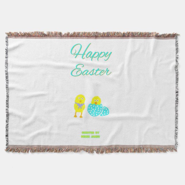 Easter Hatchlings Throw Blanket (Front)