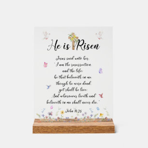 Easter- He is Risen Acrylic Sign