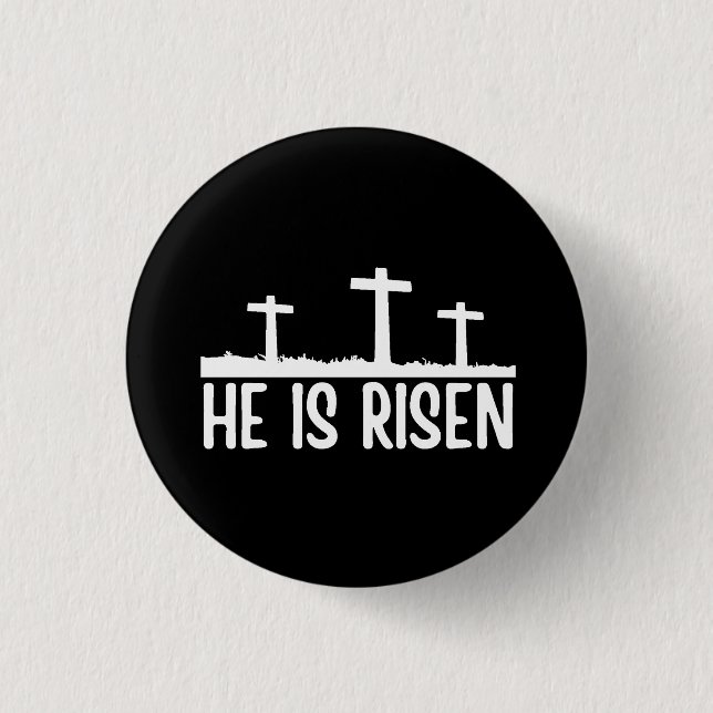 Easter He Is Risen Christian  1 Inch Round Button (Front)