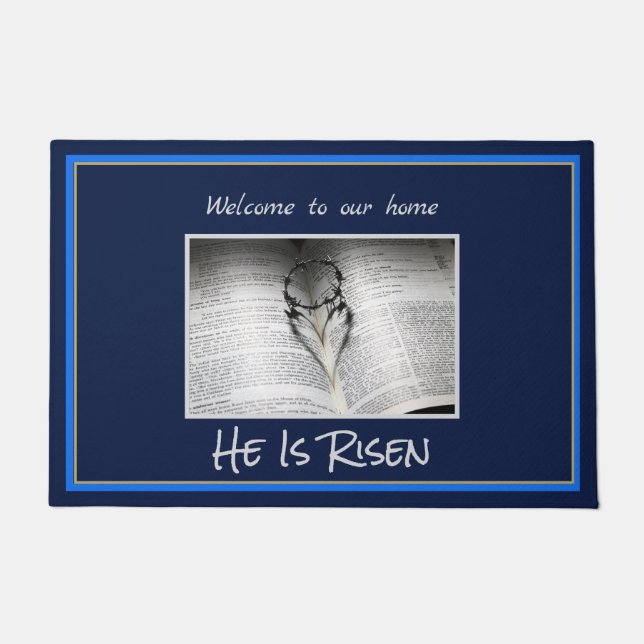 Easter He Is Risen Doormat (Front)