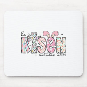 Easter He Is Risen Jesus Christian Cross Men Women Mouse Pad