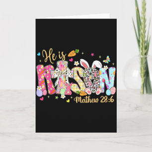 Easter He Is Risen Jesus Christian Women Kids Girl Card