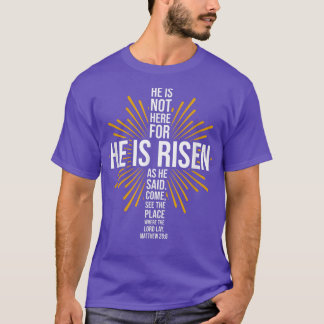 Easter He is Risen Jesus Cross Christian Faith Bib T-Shirt