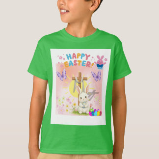 Easter He Is Risen Kids T-Shirt | Faith Hope Love
