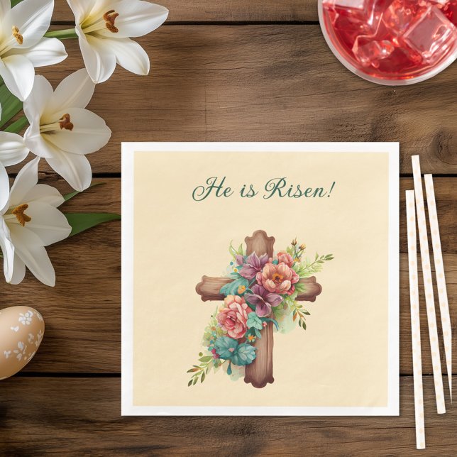 Easter “He is Risen” with customizable interior Napkin (Creator Uploaded)