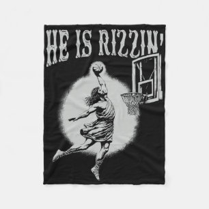 Easter He Is Rizzin Christian Religious Boys Kids  Fleece Blanket