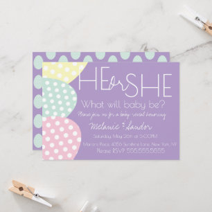 Easter He or She Baby Reveal Baby Shower Invitation