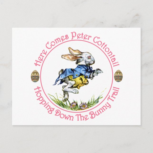 Easter - Here Comes Peter Cottontail Holiday Postcard (Front)
