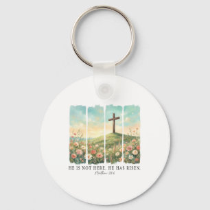 Easter He's Not Here He Has Risen Matthew 286 Bibl Keychain