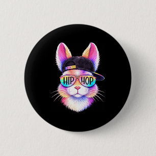 Easter Hip Hop Bunny Face Sungles Cool Men Boys Ki 2 Inch Round Button