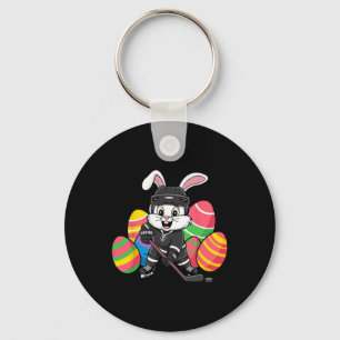 Easter Hockey Bunny – Fun Ice Sports Design For Bo Keychain
