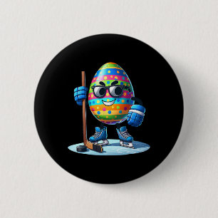Easter Hockey Lovers Eggs Egg Bunny Rabbits Men Wo 2 Inch Round Button