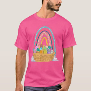 Easter Holiday Easter Eggs Basket Rainbow Happy Ea T-Shirt