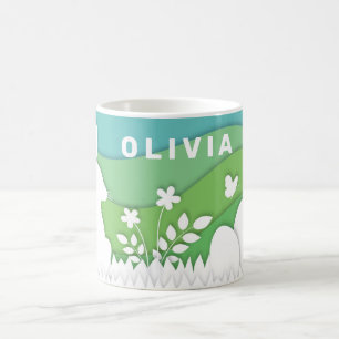 Easter holidays bunny, egg hunt spring nature  coffee mug