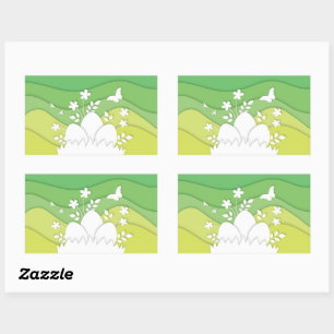 Easter holidays egg hunt in green spring nature sticker