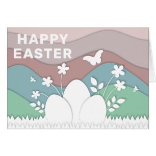 Easter holidays eggs cartoon on grass