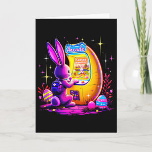 Easter Hunt Arcade - Bunny Gamer Retro 80s Style Card