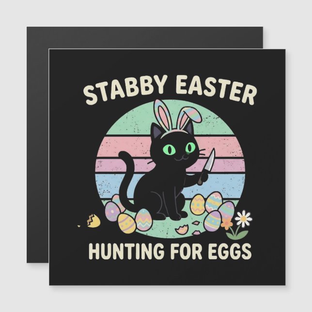 Easter Hunting For Eggs Funny Cat (Front/Back)