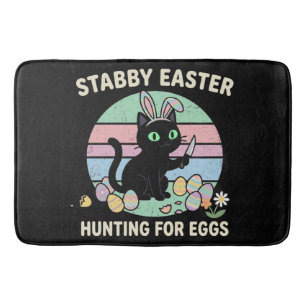Easter Hunting For Eggs Funny Cat Bath Mat