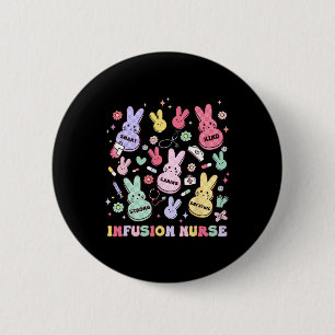 Easter Infusion Nurse Bunny Pediatric Chemo Hem On 2 Inch Round Button