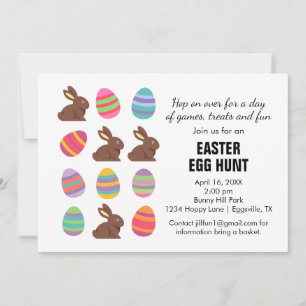 Easter Invitation cute fun with games egg hunt